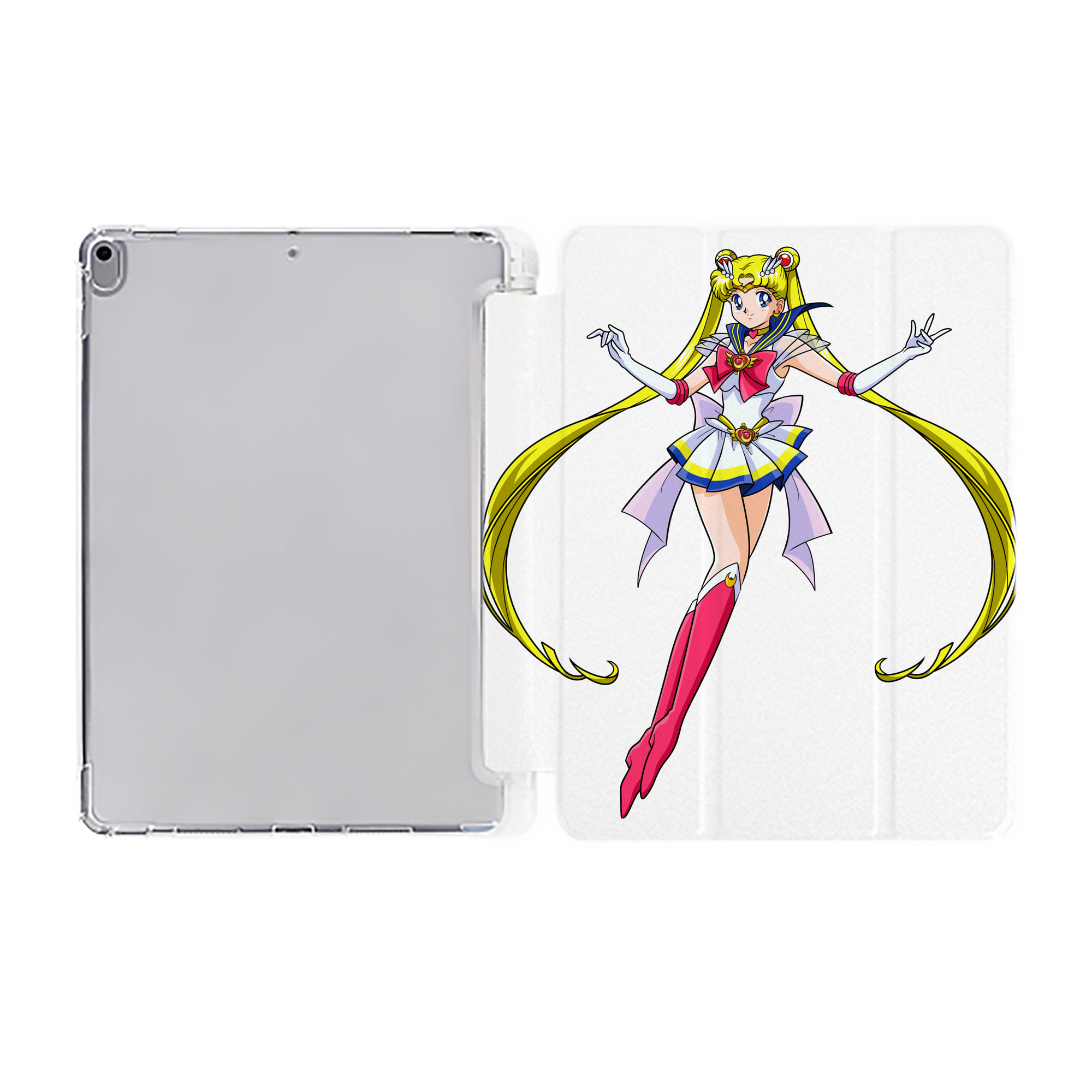 （画像用） 美少女戦士セーラームーン 月野 うさぎ つきの うさぎ Sailor Moon Tsukino Usagi IPad ケース ペン収納付き 三つ折りスタンド PUレザー×シリコン 対応機種9.5/10.5/10.9インチ